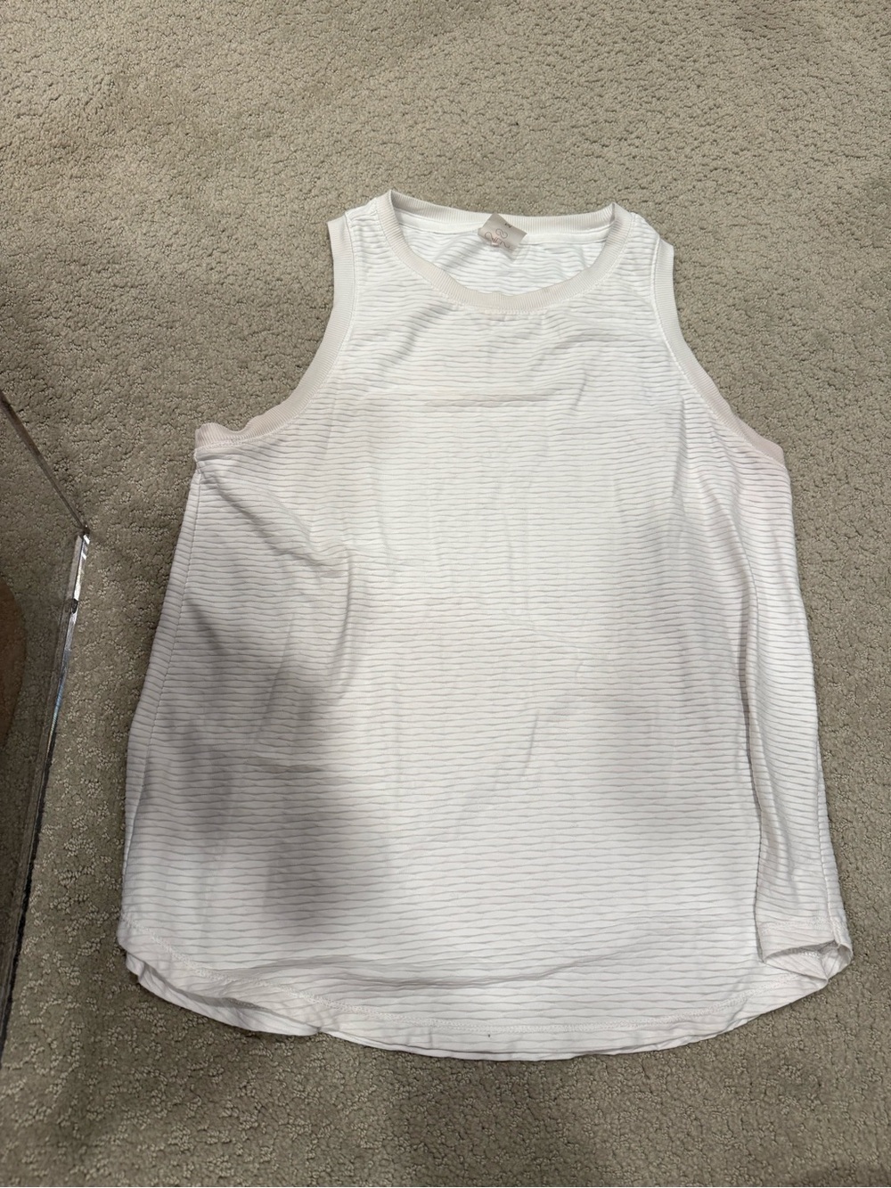 CALIA by Carrie Underwood White Ribbed Crewneck Tank